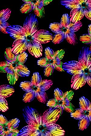 炫彩花卉印花华亿平台图片