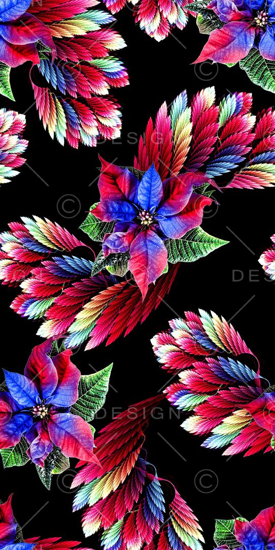 抽象花卉印花华亿平台图片