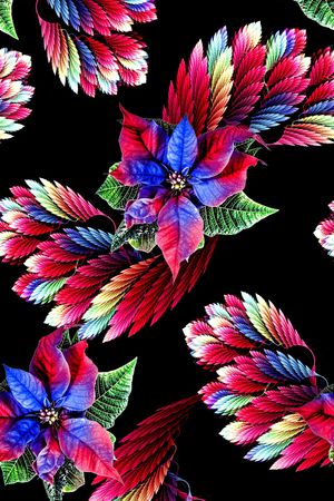 抽象花卉印花华亿平台图片