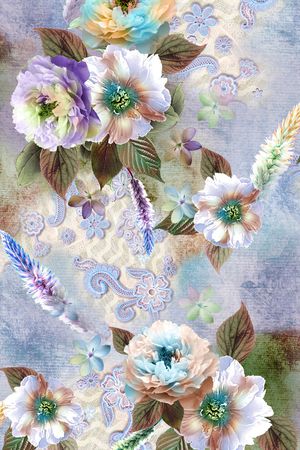 牡丹印花华亿平台图片