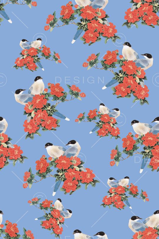 花鸟印花华亿平台图片