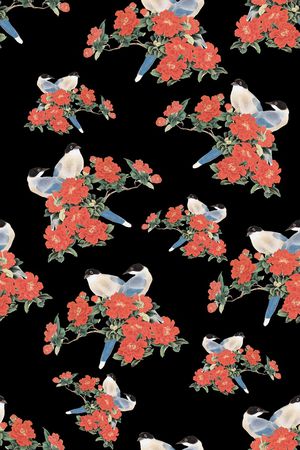 花鸟印花华亿平台图片