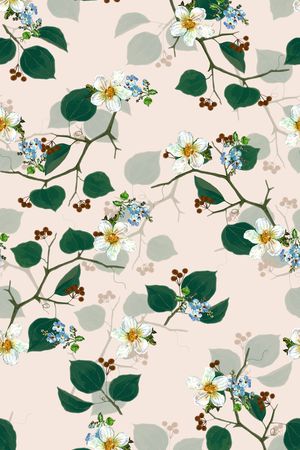 树叶印花华亿平台图片