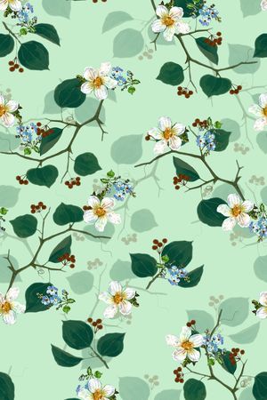 树叶印花华亿平台图片