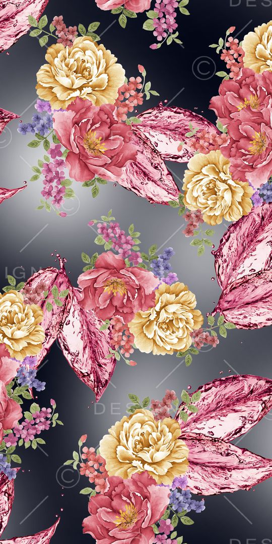 手绘花印花华亿平台图片