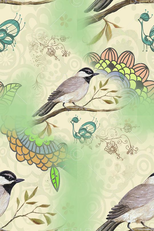 花鸟印花华亿平台图片