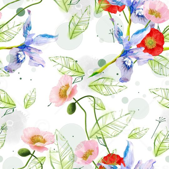 花卉印花华亿平台图片