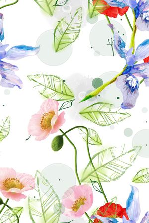 花卉印花华亿平台图片