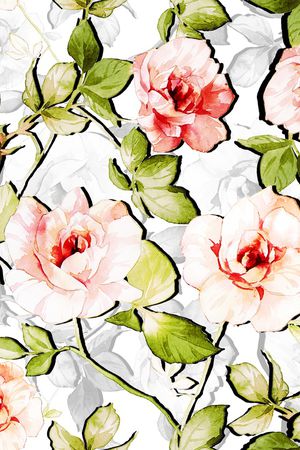 叶子清新花卉印花华亿平台图片