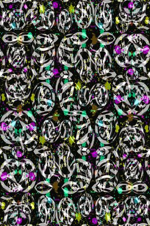 水墨条纹印花华亿平台图片