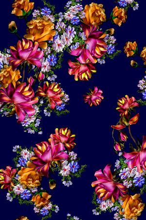 花卉印花华亿平台图片