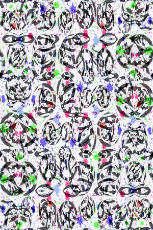 水墨条纹印花华亿平台图片