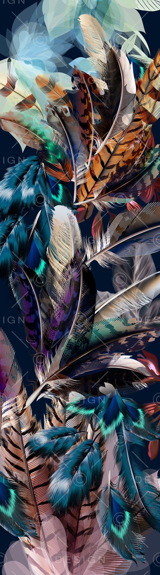 羽毛印花华亿平台图片