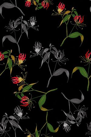 手绘花卉印花华亿平台图片