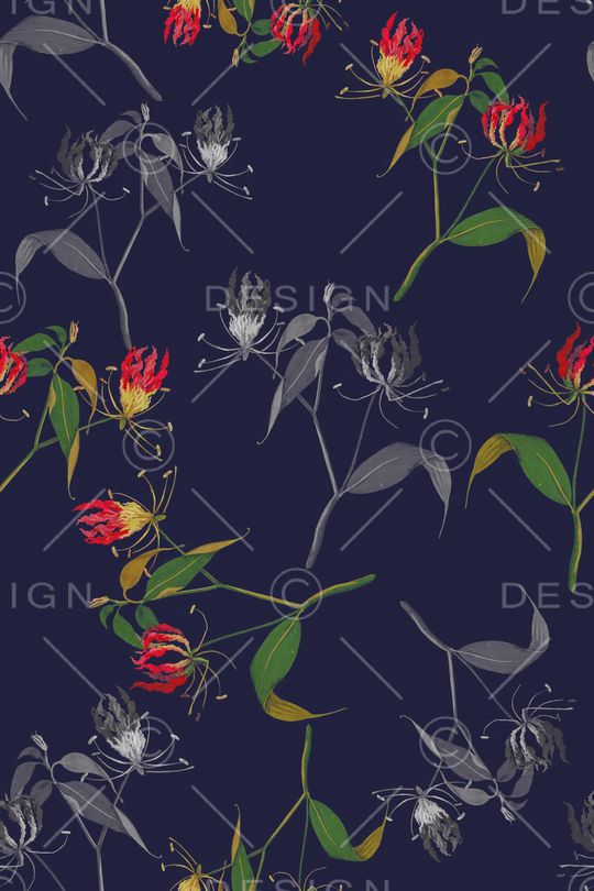 手绘花卉印花华亿平台图片