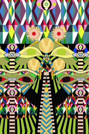 不规则几何印花华亿平台图片