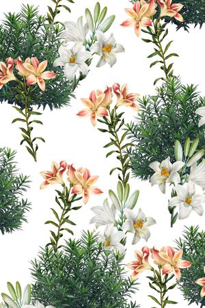 玉兰花印花华亿平台图片