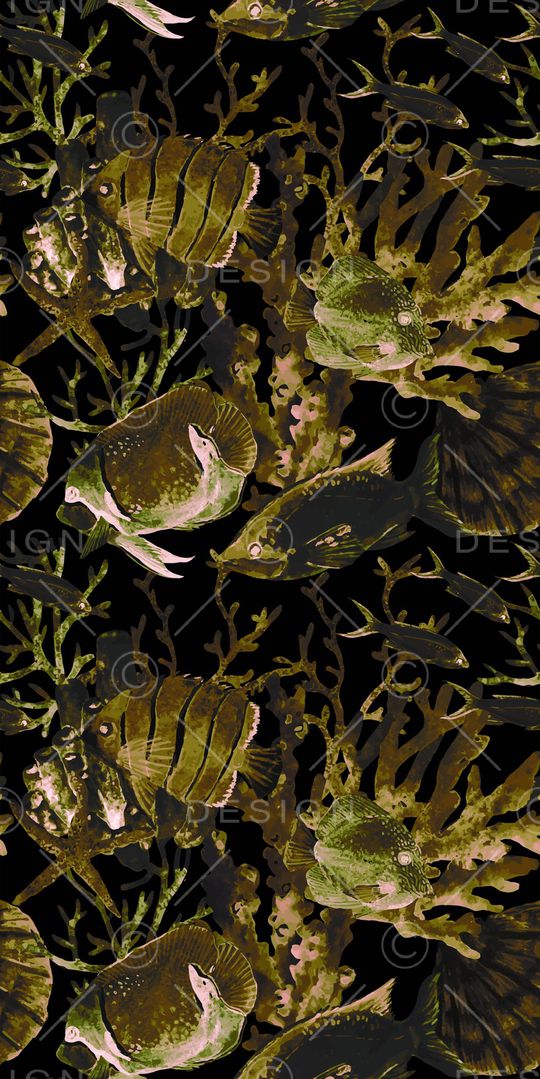 热带鱼印花华亿平台图片