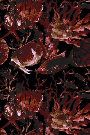 热带鱼印花华亿平台图片