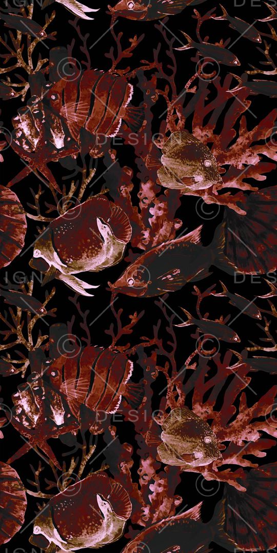 热带鱼印花华亿平台图片