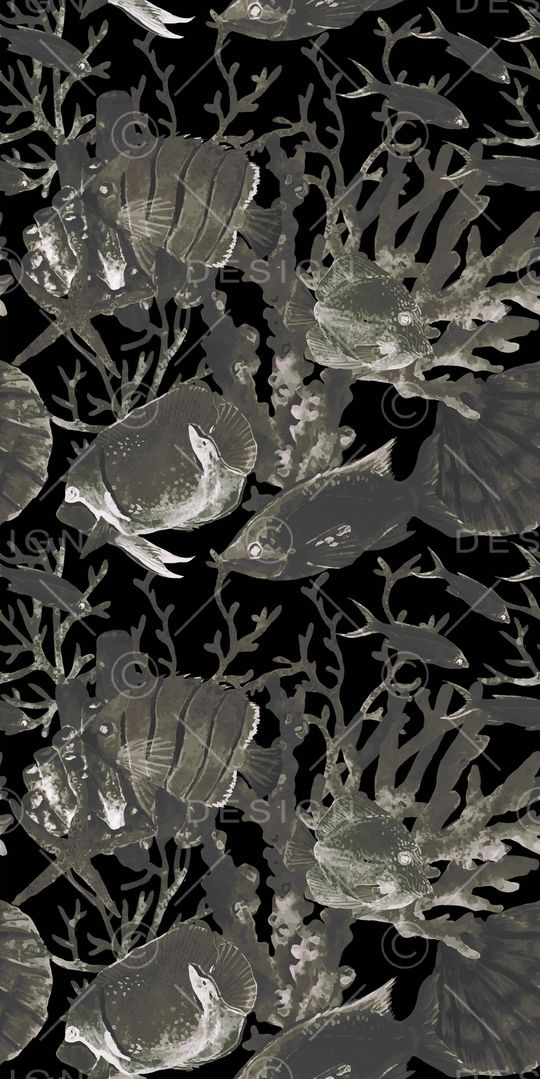 热带鱼印花华亿平台图片