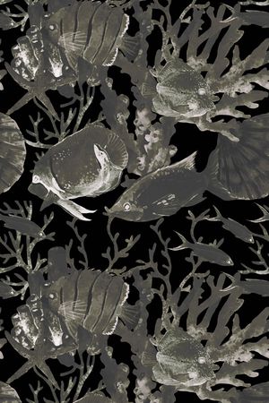 热带鱼印花华亿平台图片