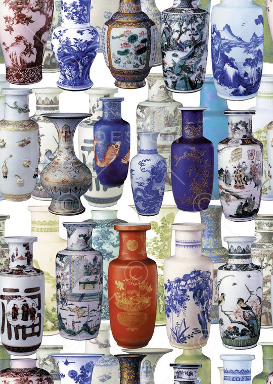 青花瓶印花华亿平台图片