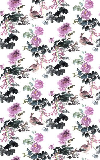 804507-水墨 中国风花卉--4