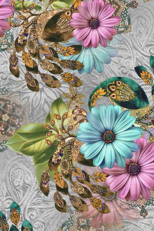 复古印花华亿平台图片