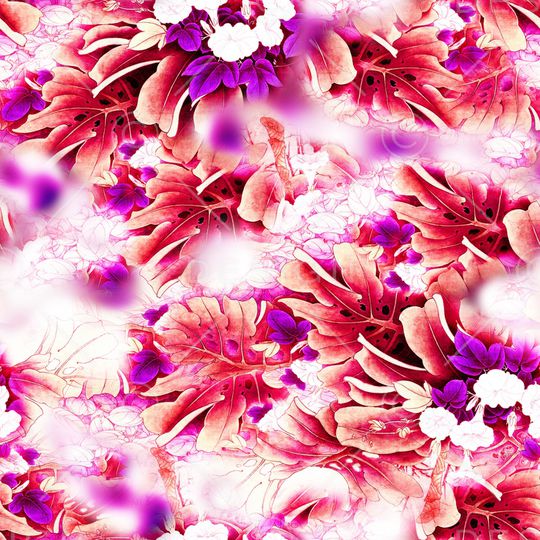 手绘花卉印花华亿平台图片