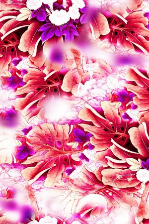 手绘花卉印花华亿平台图片