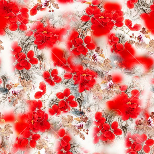 手绘花卉印花华亿平台图片