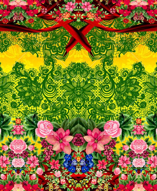 花卉印花华亿平台图片