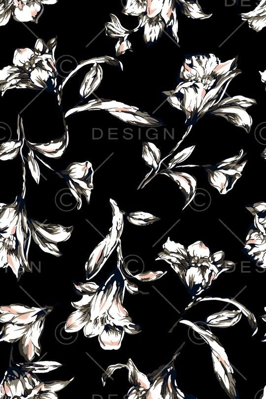 抽象花卉印花华亿平台图片