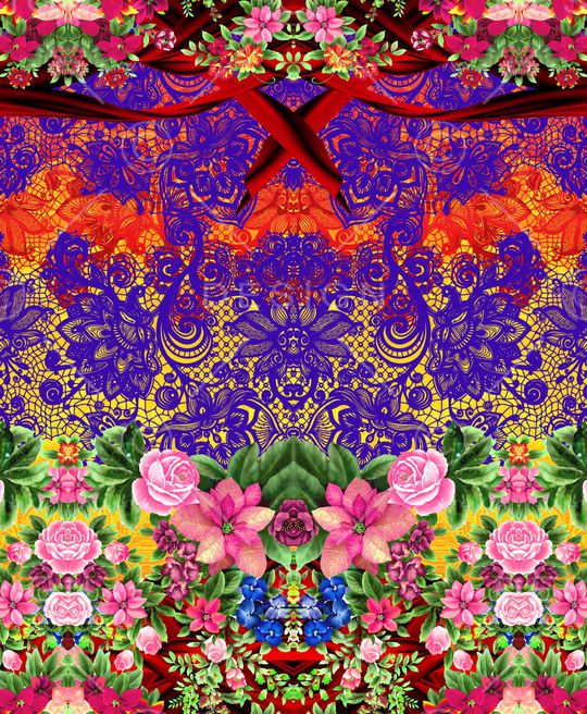 花卉印花华亿平台图片