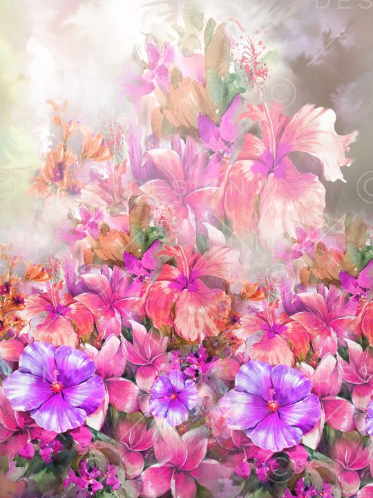 花卉印花华亿平台图片