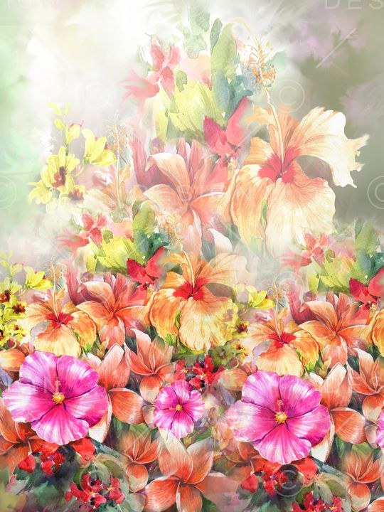 花卉印花华亿平台图片