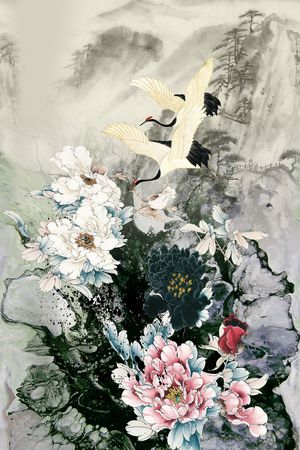 中国风印花华亿平台图片