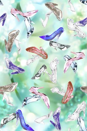 水晶鞋印花华亿平台图片