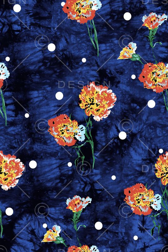 抽象花卉印花华亿平台图片