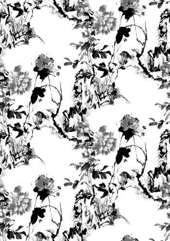 805747-水墨花卉 山--4