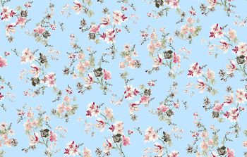 红色花卉印花华亿平台图片