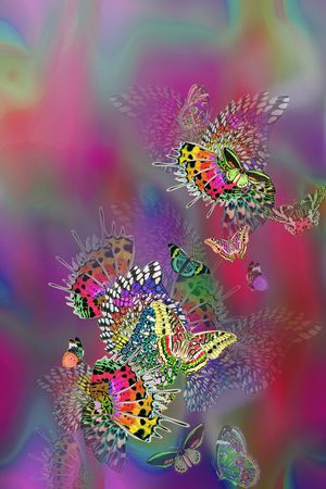 蝴蝶印花华亿平台图片