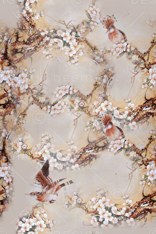 花鸟印花华亿平台图片