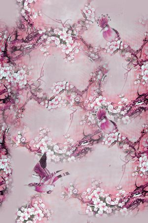 花鸟印花华亿平台图片