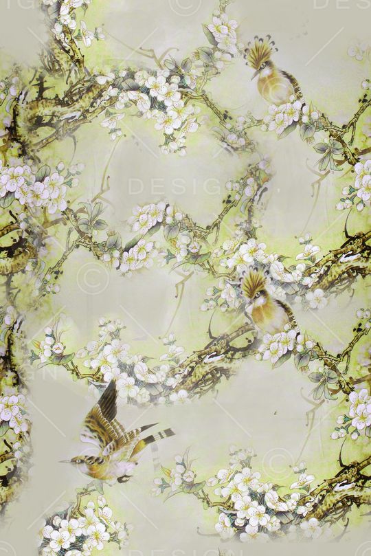 花鸟印花华亿平台图片