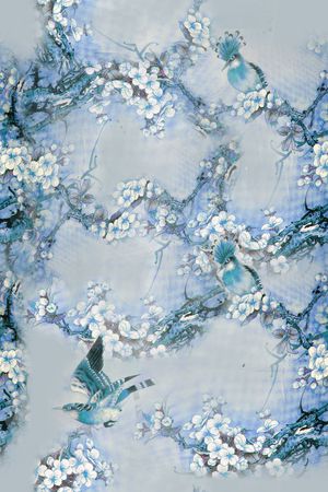 花鸟印花华亿平台图片