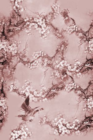 花鸟印花华亿平台图片