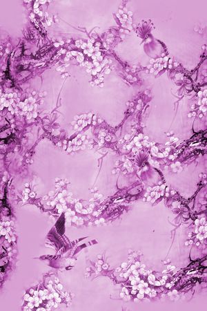 花鸟印花华亿平台图片