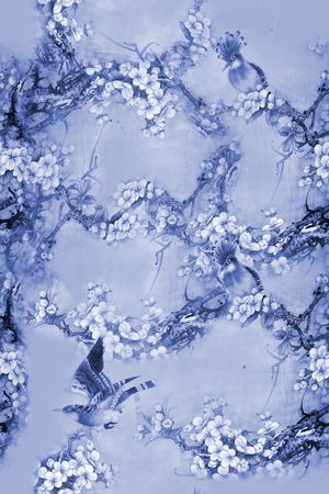 花鸟印花华亿平台图片